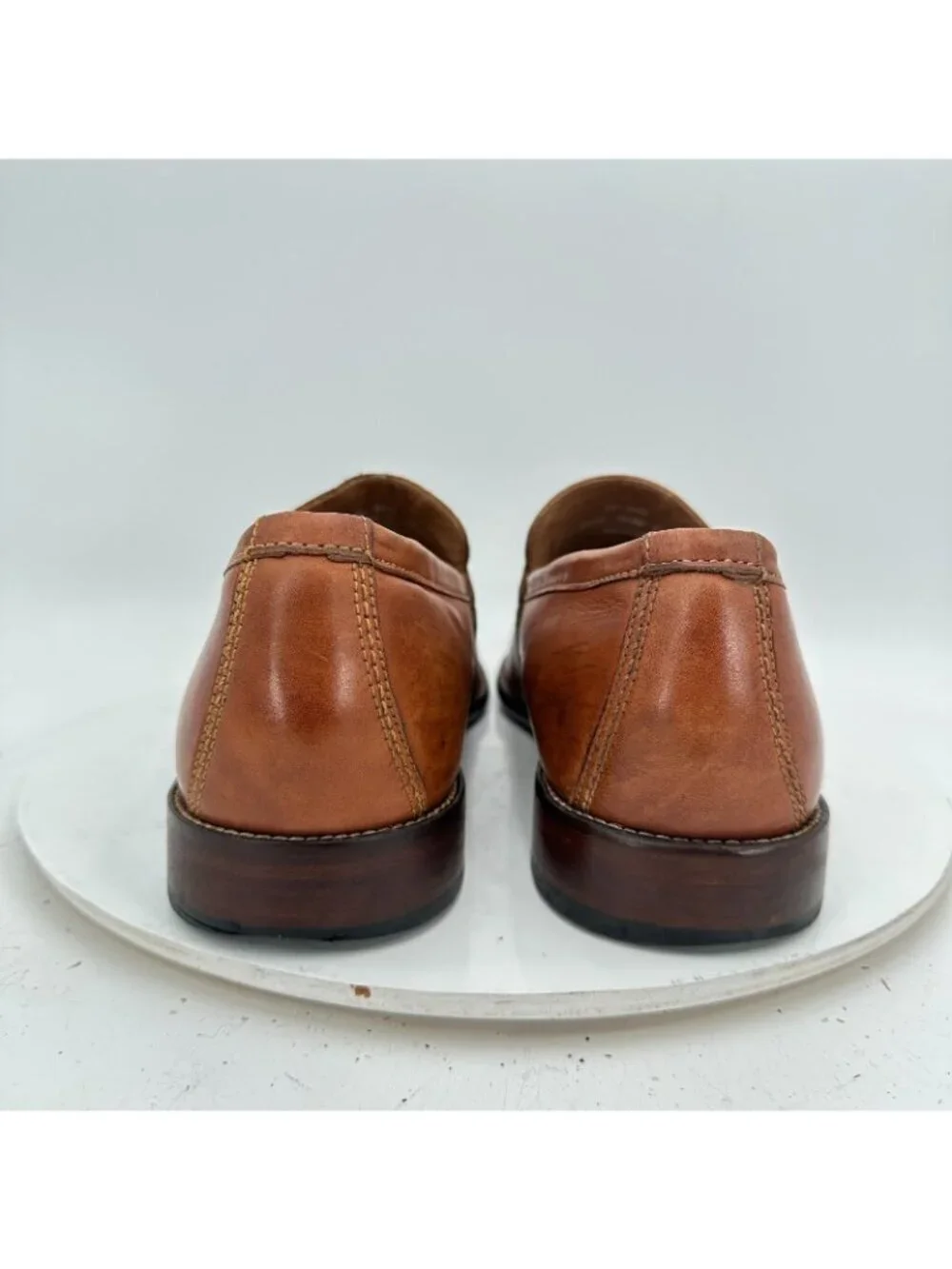 J&M 1850 Johnston & Murphy Men Size 11.5M Brown Leather Loafer Dress Shoes